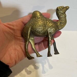 Elegant Brass Camel Figurine 3.5”